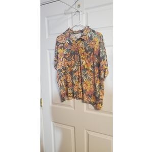 LuLuRoe short sleeve floral button up shirt